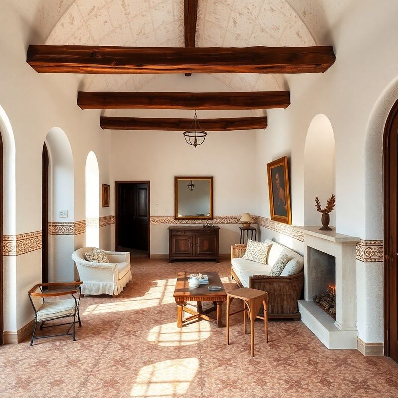 Restored Albaicín apartment interior with original Nasrid tilework and whitewashed ceilings
