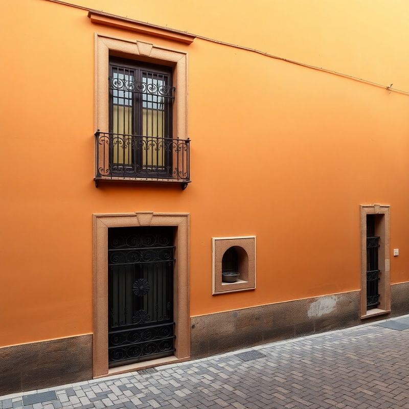 Facade of an Andalusian townhouse on a cobbled Albaicín lane in soft morning light